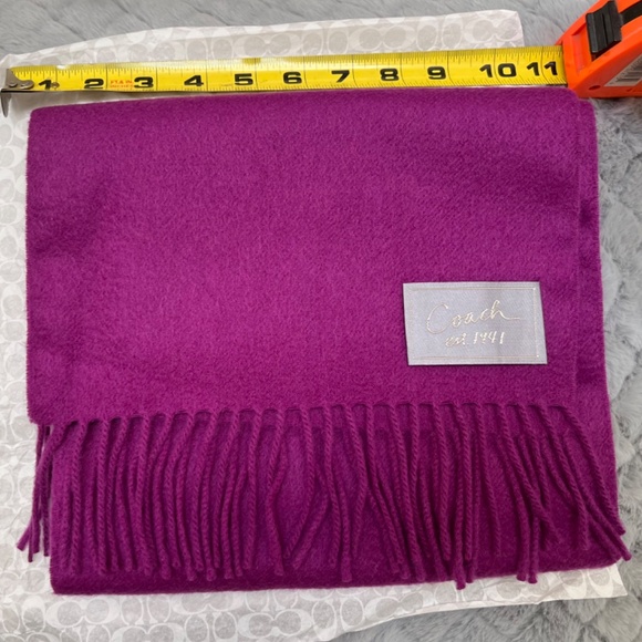 Coach Wool & Cashmere Fringed Scarf - Picture 5 of 7